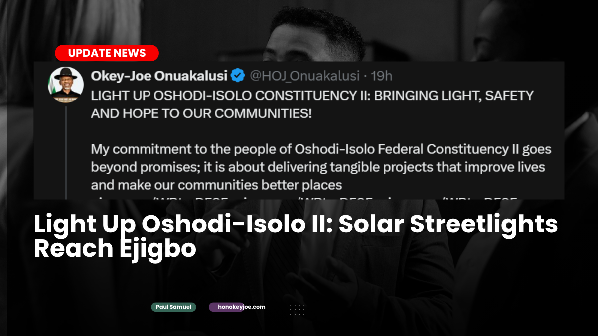 Light Up Oshodi-Isolo II: How Solar Streetlights Are Bringing New Hope to Ejigbo and Other Communities Light Up Oshodi-Isolo II: How Solar Streetlights Are Bringing New Hope to Ejigbo and Other Communities